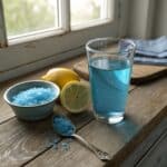Blue Salt Belly Fat Detox Drink with lemon and Persian salt