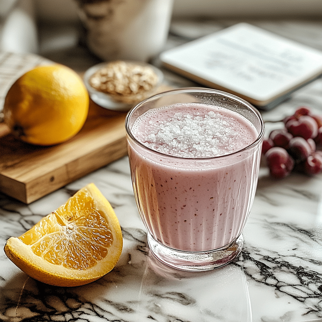 pink salt drink served for belly fat routine