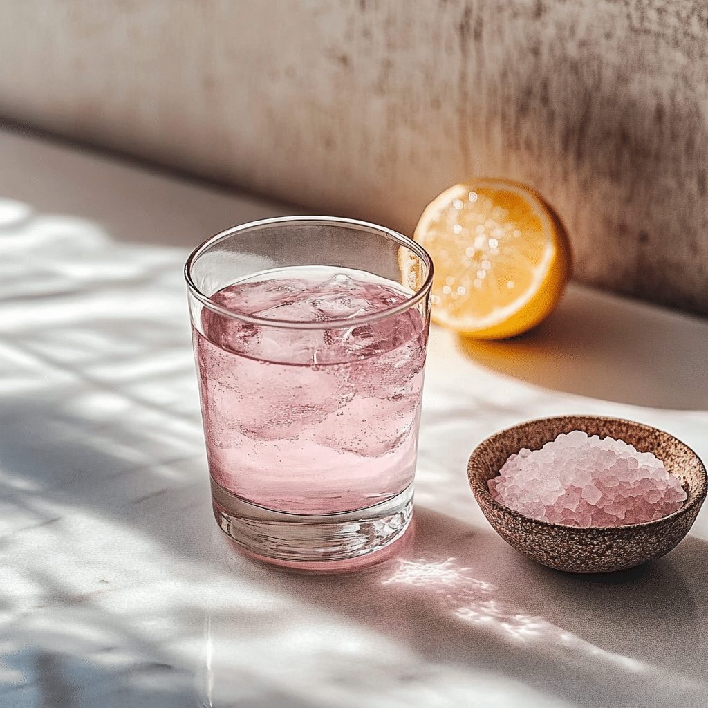 pink salt morning drink for belly fat