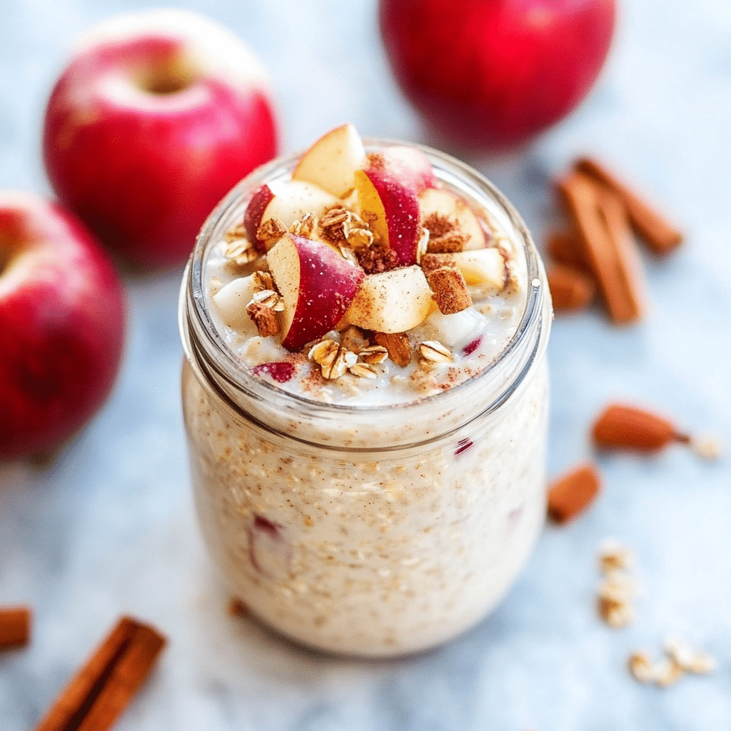 Apple Cinnamon Overnight Oats   creamy make-ahead breakfast with fresh apples, cinnamon, and oats