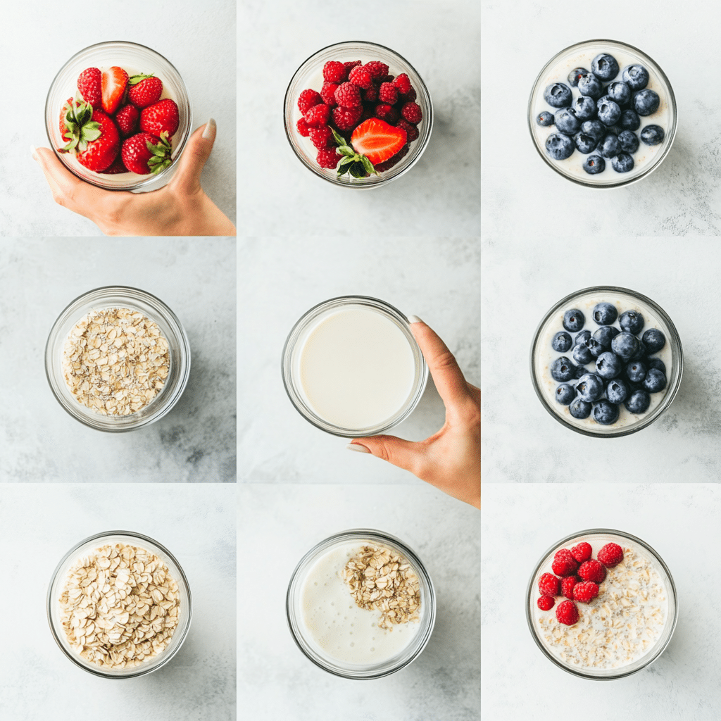 Low-Sugar Overnight Oats for Weight Loss: 1 Simple Habit That Melts Fat 9 Step-by-step photo guide to making low-sugar overnight oats for weight loss