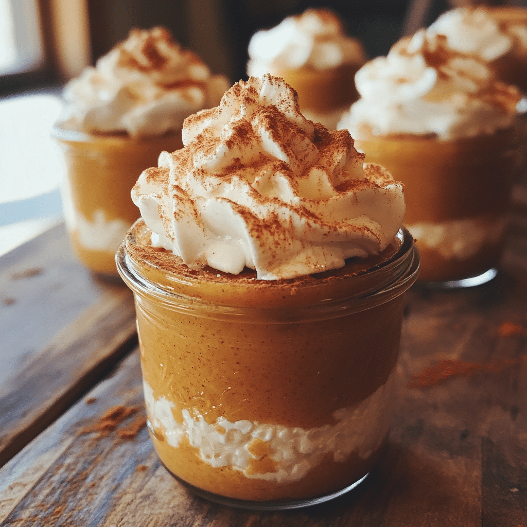 Cottage Cheese Pumpkin Cheesecake 7 mini cottage cheese pumpkin cheesecakes in jars with cinnamon topping