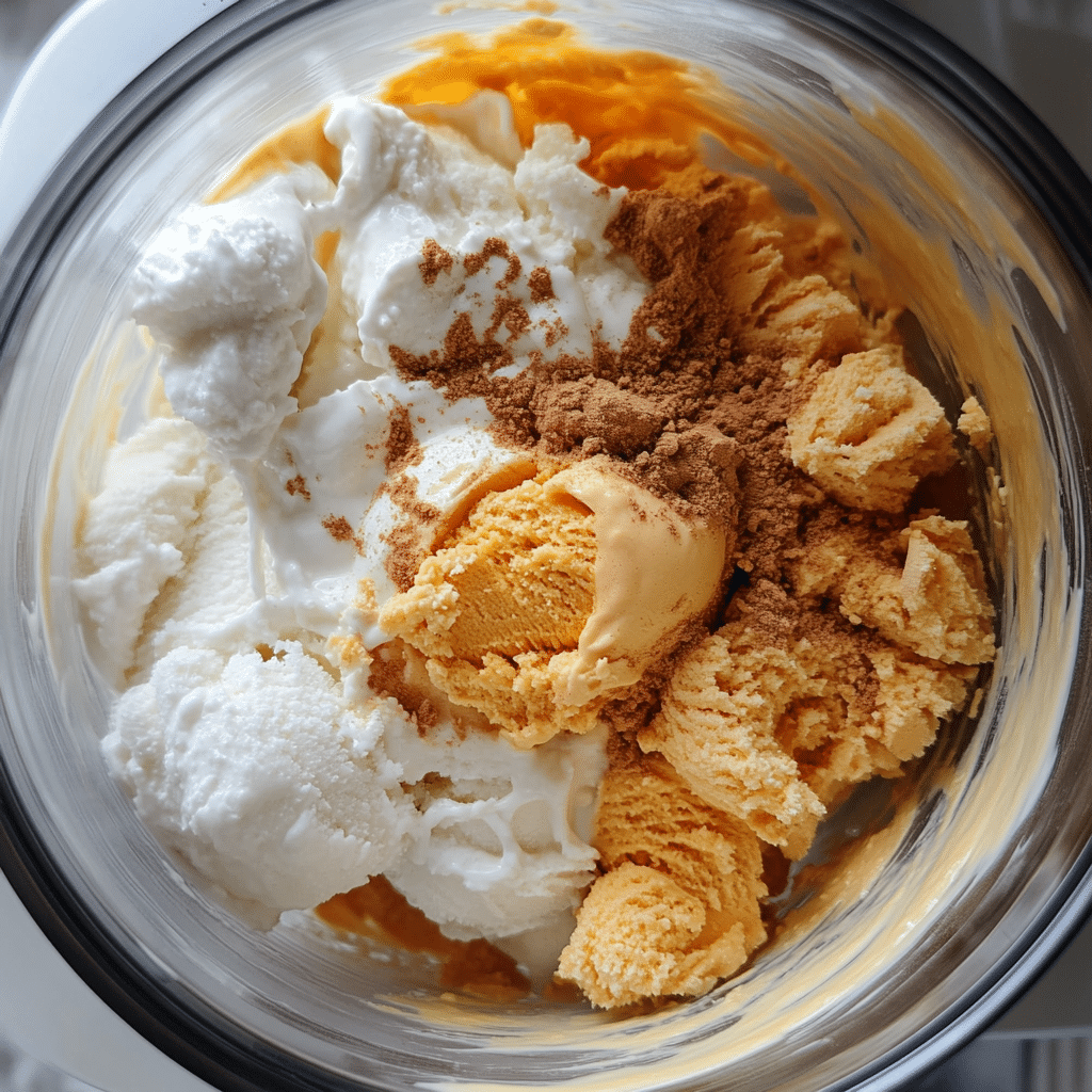 Pumpkin Cottage Cheese Ice Cream – A Creamy, Protein-Packed Fall Treat 8 blending pumpkin cottage cheese ice cream ingredients