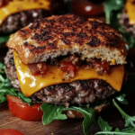 Crack Burgers: Your New Go-To Burger Recipe 3 Delicious Crack Burgers on a grill, your new go-to burger recipe