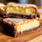 Delicious homemade lemon brownies with a zesty lemon glaze