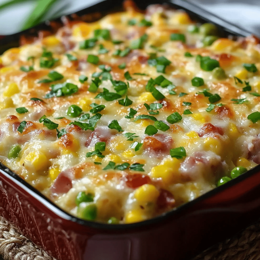 Farmer’s Casserole 3 Delicious Farmer’s Casserole ready to serve with fresh ingredients.