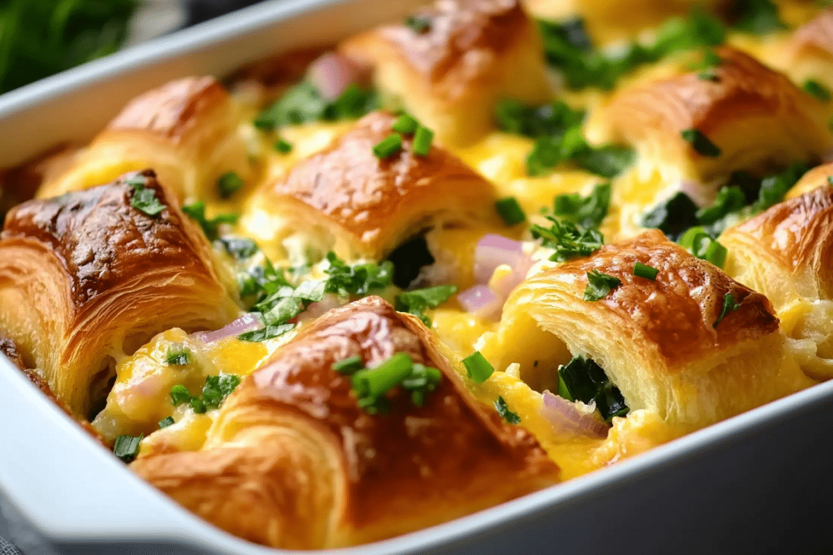 Heavenly Overnight Croissant Breakfast Casserole Recipe