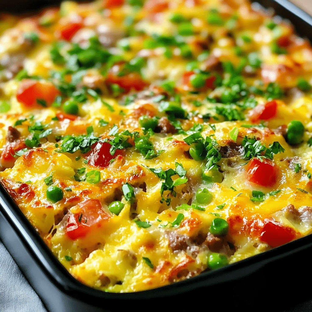 Delicious Pioneer Woman breakfast casserole served on a plate