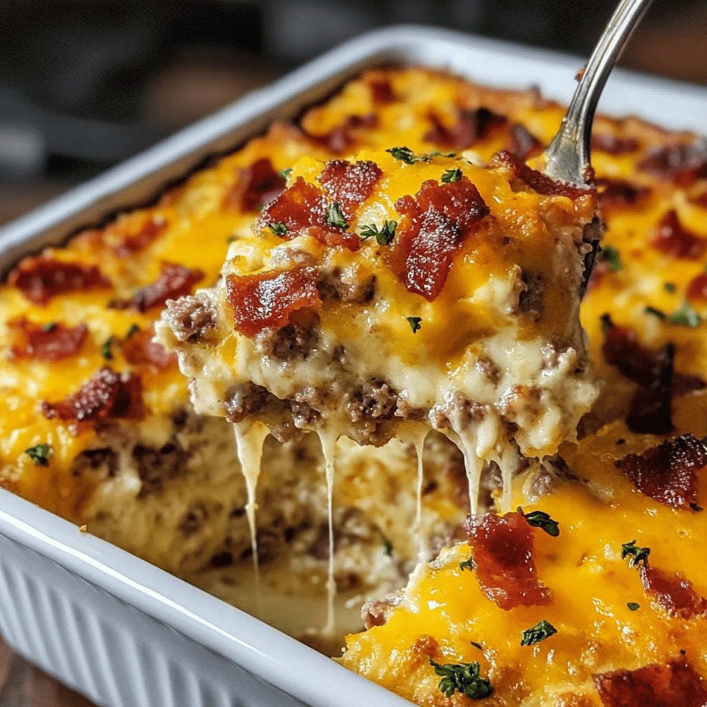 Crack Breakfast Casserole Recipe 3 Delicious Crack Breakfast Casserole dish served on a plate
