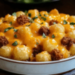 Tater Tot Casserole 3 Delicious tater tot casserole topped with crispy tater tots