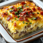 The Pioneer Woman's easy and delicious breakfast casserole dish served warm