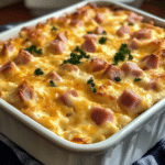6-Ingredient Ham and Egg Breakfast Casserole Perfection 7 Delicious 6-ingredient ham and egg breakfast casserole ready to serve.