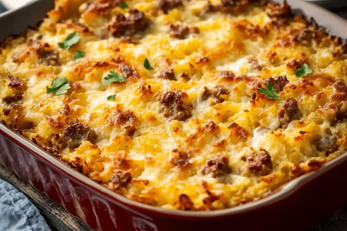 Sausage Hash Brown Breakfast Casserole