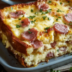 Monte Cristo Breakfast Casserole: Easy & Indulgent with Turkey Bacon 7 Delicious Monte Cristo Breakfast Casserole topped with turkey bacon