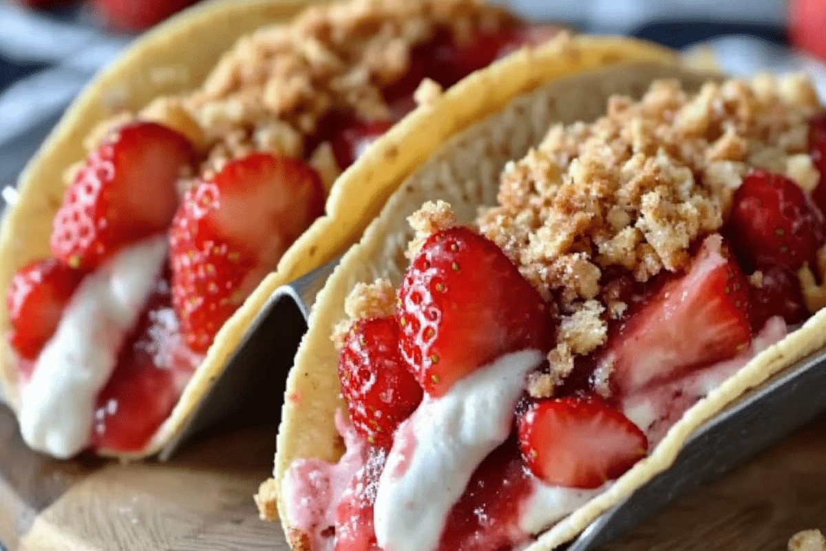 Strawberry Crunch Cheesecake Tacos