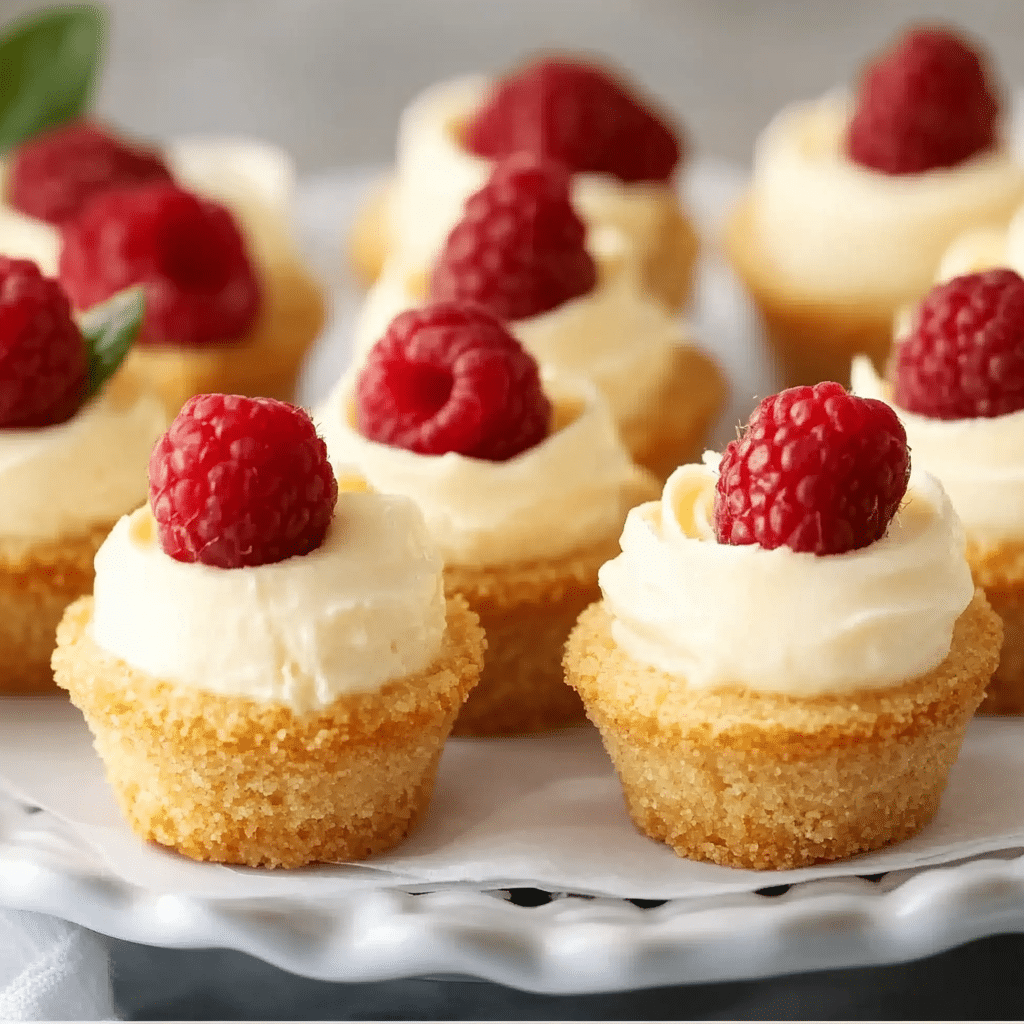 Mini Cheesecakes 4 Assorted mini cheesecakes on a decorative plate for dessert