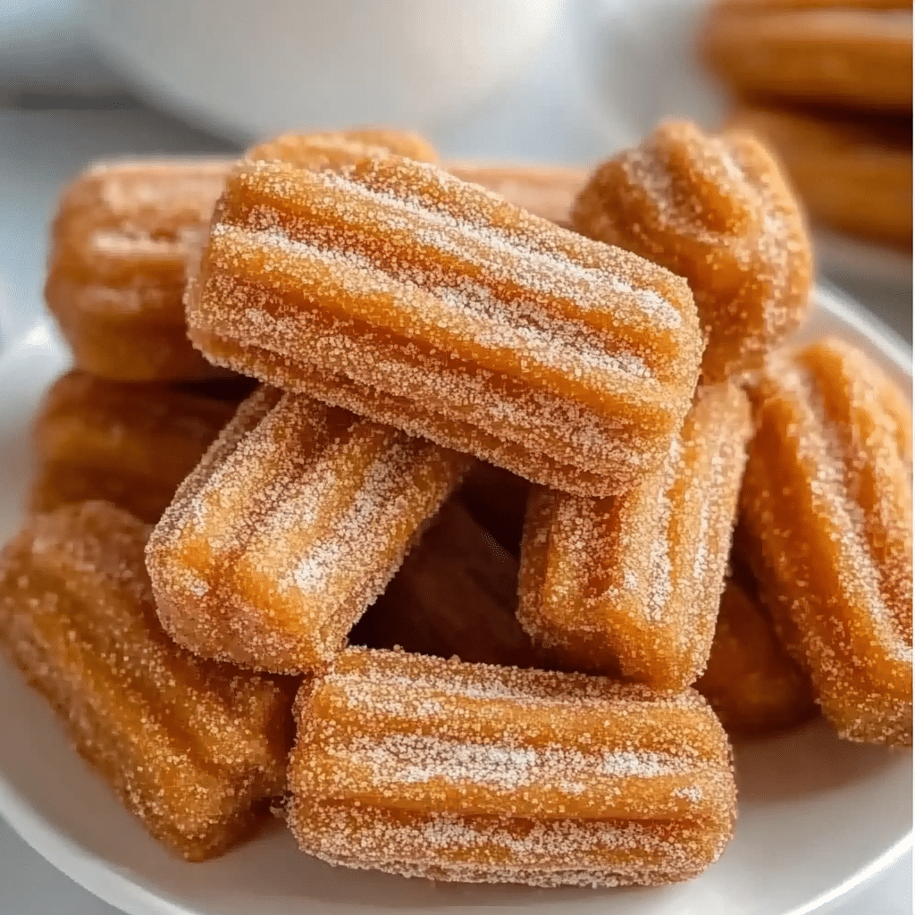 Healthy Baked Churro Bites 4 Healthy baked churro bites with cinnamon sugar topping